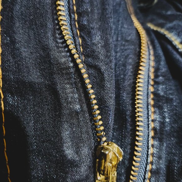 Baby Phat Denim jacket with faux-fur trimmed hood (Dark Denim), Size 2-4, USED - Picture 15 of 16